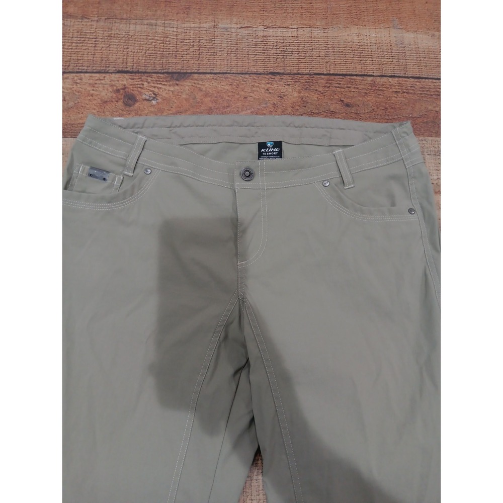 Women's‎ Kühl Pants Sz 14 Short Straight Leg Green 2845